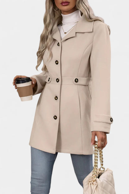 Cléophée | Manteau Mi-Long Élégant à Ceinture Ajustable