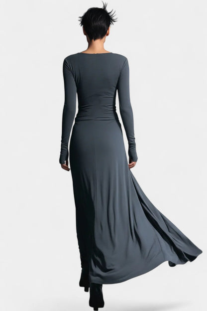 Armelle | Robe Longue Portefeuille Nouée