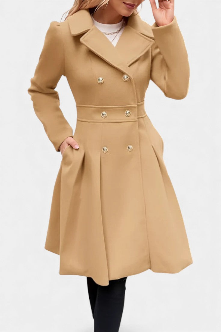 Philia | Manteau Caban Évasé à Double Boutonnage