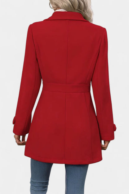 Cléophée | Manteau Mi-Long Élégant à Ceinture Ajustable