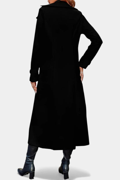 Naïssa | Manteau Long Croisé à Revers Crantés