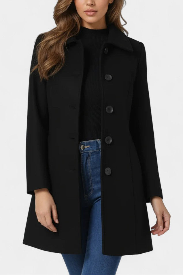 Louane | Manteau d'Hiver à Simple Boutonnage et Taille Cintrée