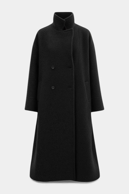 Camile | Manteau Long Oversize à Double Boutonnage et Col à Revers