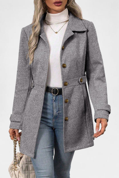 Cléophée | Manteau Mi-Long Élégant à Ceinture Ajustable