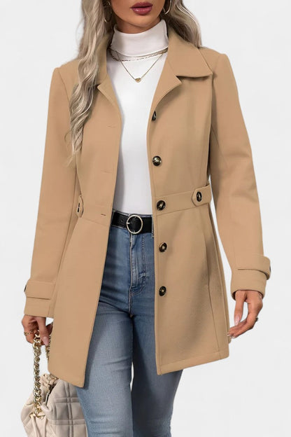 Cléophée | Manteau Mi-Long Élégant à Ceinture Ajustable