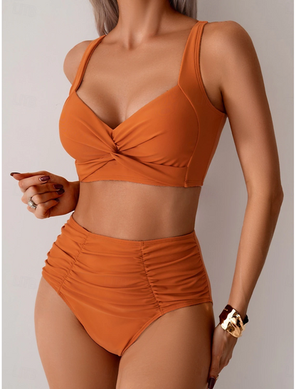 NICOLE | Bikini en tissu froncé