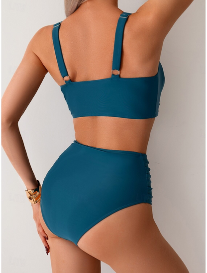 NICOLE | Bikini en tissu froncé