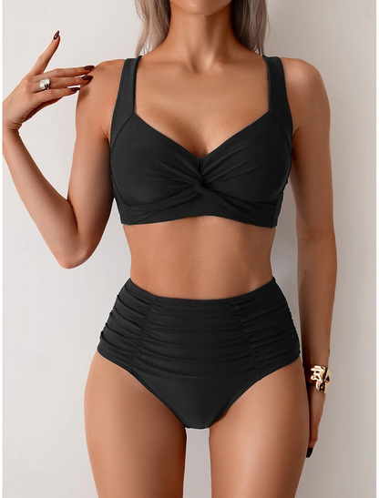 NICOLE | Bikini en tissu froncé