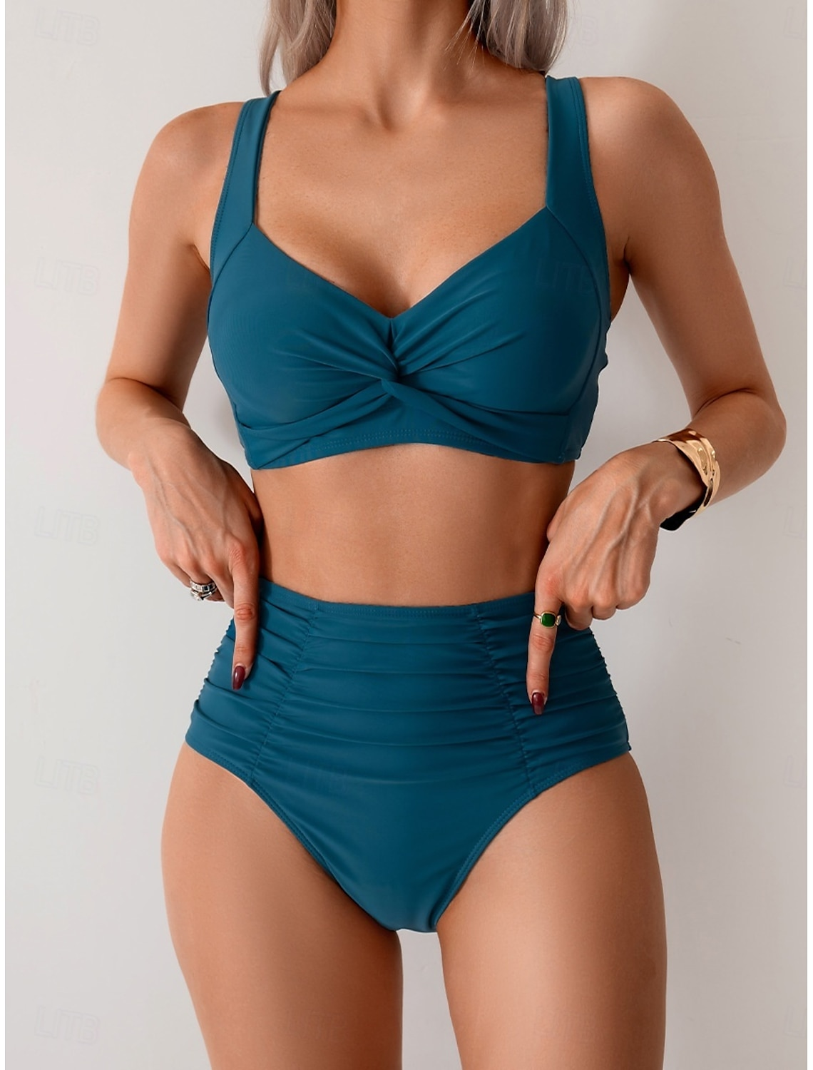 NICOLE | Bikini en tissu froncé