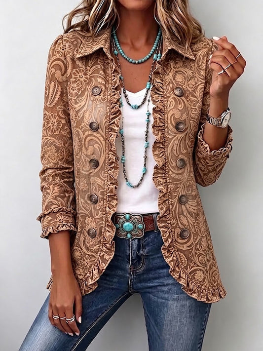Noemi | Veste Bohème Fleurie Vintage à Volants