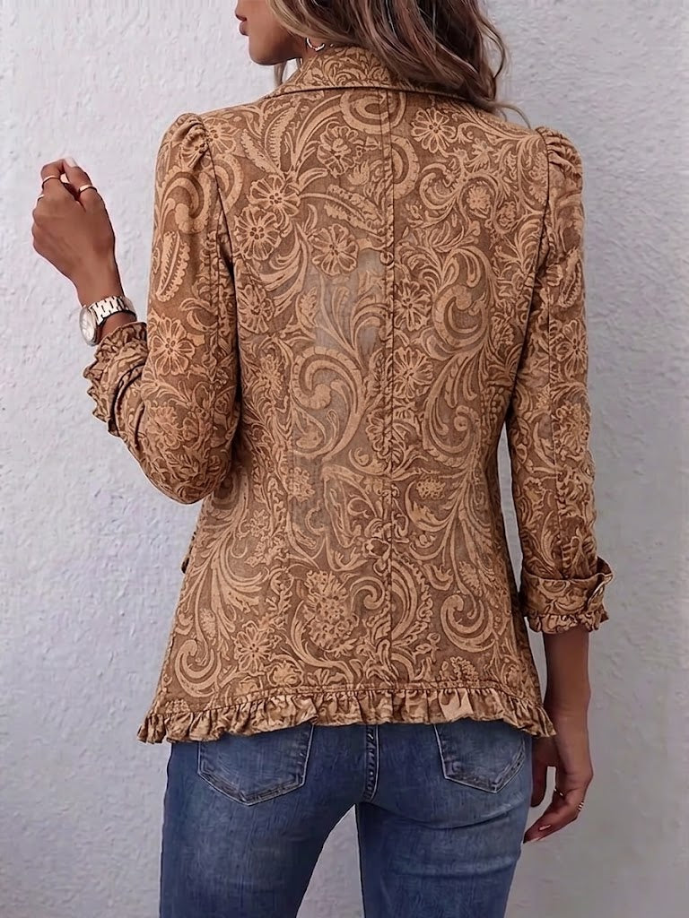 Bruna | Veste Fleurie Vintage à Volants