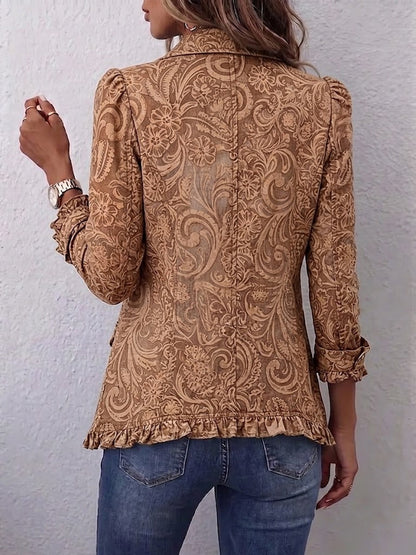 Bruna | Veste Fleurie Vintage à Volants