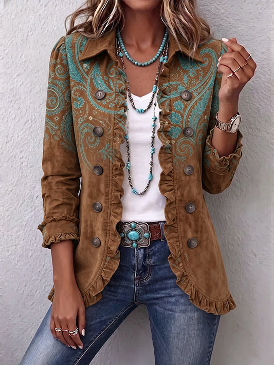 Clelia | Veste Motif Cachemire à Volants