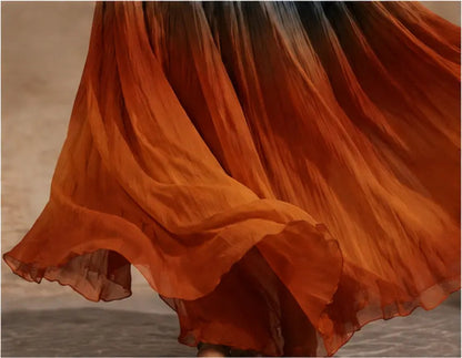 PAULA | Robe longue dégradée à col halter/V