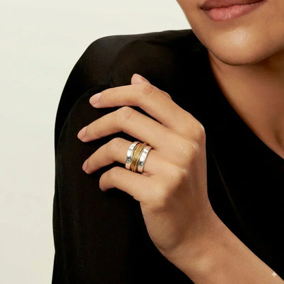 Martina | Bague en Argent à Fil Doré