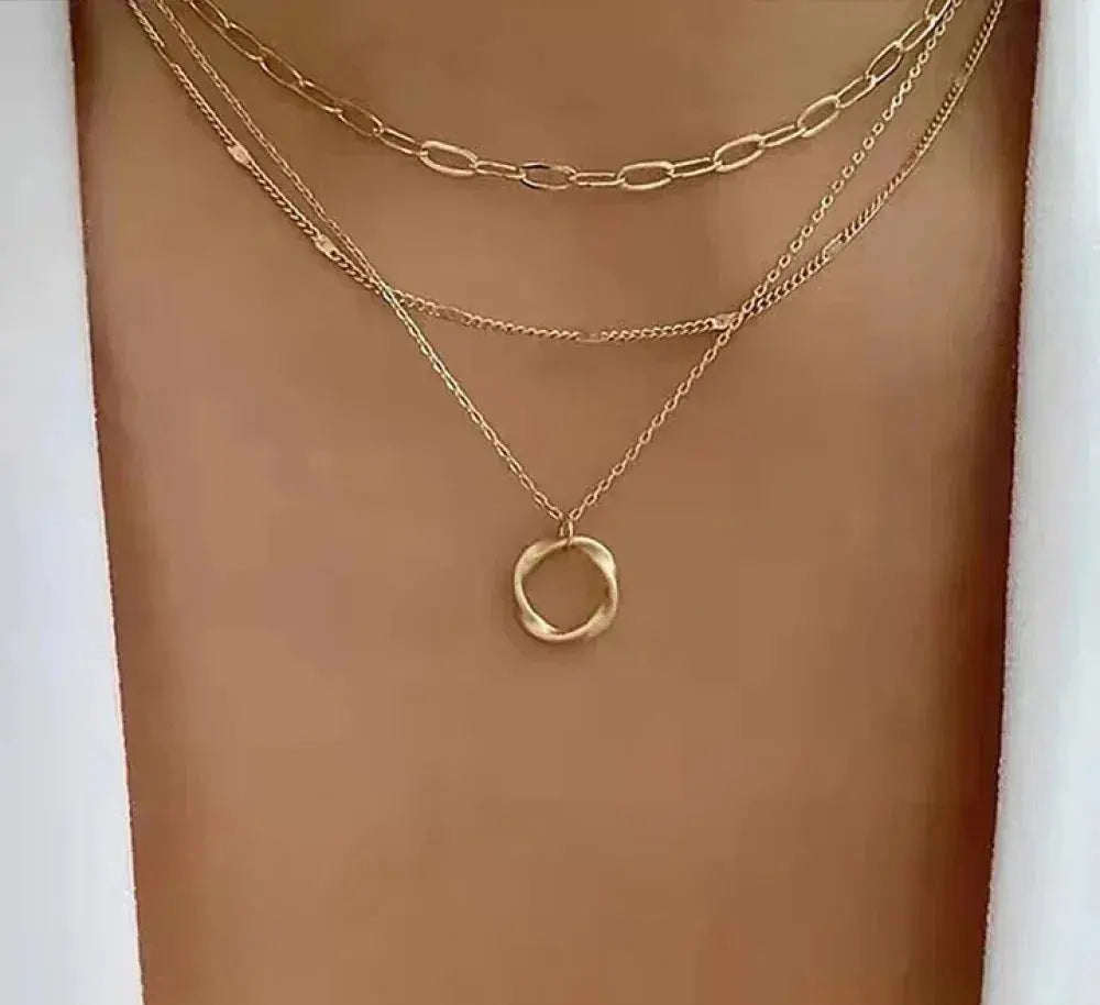 Ludovica | Collier Doré Multirang à Pendentif