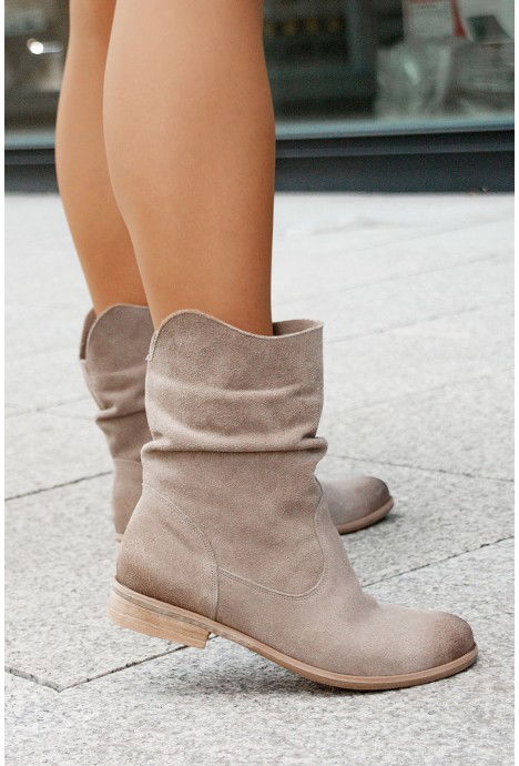Margaux | Bottines Slouch en Suédine à Bout Rond